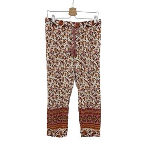 Paparazzi Floral Print Pull On Pants with Drawstring